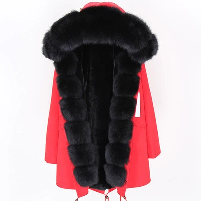 OFTBUY зимняя женская куртка из натурального меха, парка с воротником из натурального Лисьего меха, длинное пальто с подкладкой из искусственного меха, модная теплая уличная одежда - Цвет: 8