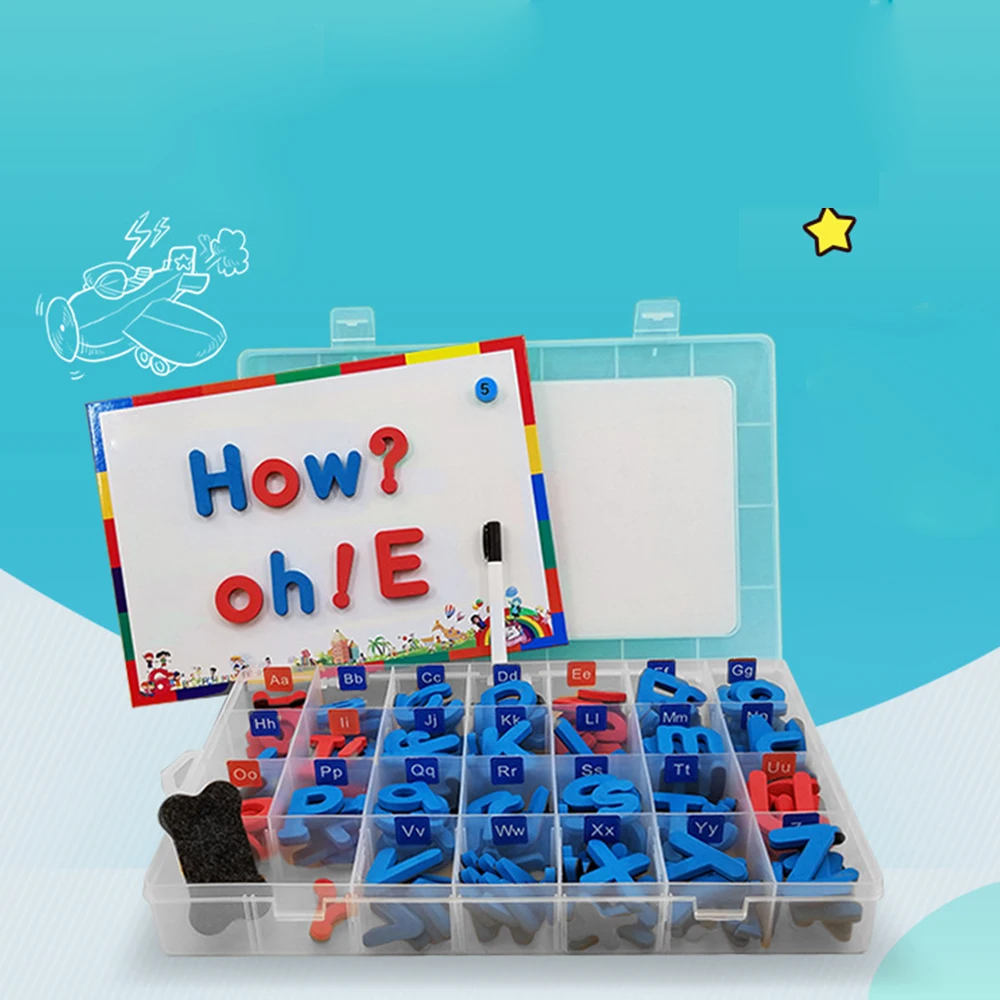 

Number Letter Figure Symbol Puzzle Magnetic Sticker with Baseboard Pre-school Educational Kit Kids Educational Toys