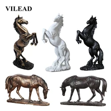 Figuritas de caballo de resina VILEAD de 17cm y 31,5 cm, estatua original de Animal Vintage para el hogar, manualidades decorativas, adornos para el hogar, accesorios de decoración