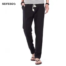 Brand New Summer Linen Casual Pants Men Solid Thin Breathable Joggers Sweatpants Flax Cotton Big Size 4XL 5XL Straight Trousers