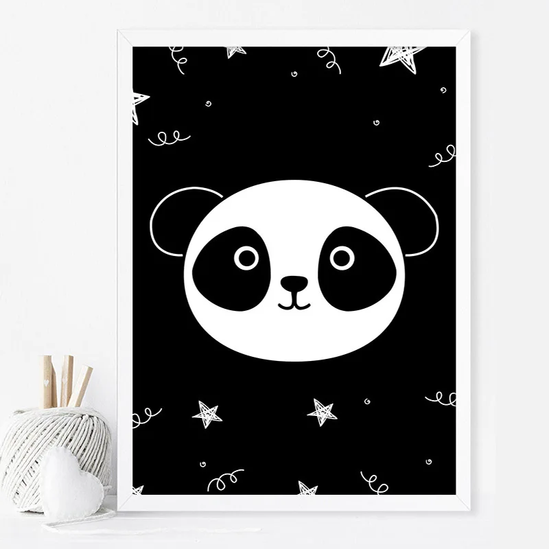Cartoon-Panda-Canvas-Print-Black-and-White-Wall-Art-Poster-Nursery-Painting-Nordic-Kid-Decoration-Picture (4)