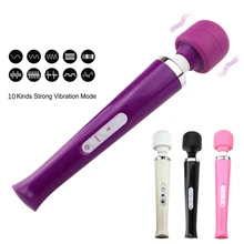 powerful Vibrators magic massager 10 Speed Big Dildo AV Magic Wand Clit Vibrator Masturbation Anal Sexy