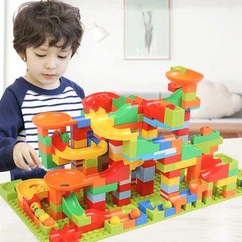 

330PCS Marble Race Run Maze Ball Track Building Blocks Compatible Legoed Toys ABS Funnel Slide Assemble Bricks Mini Size Blocks