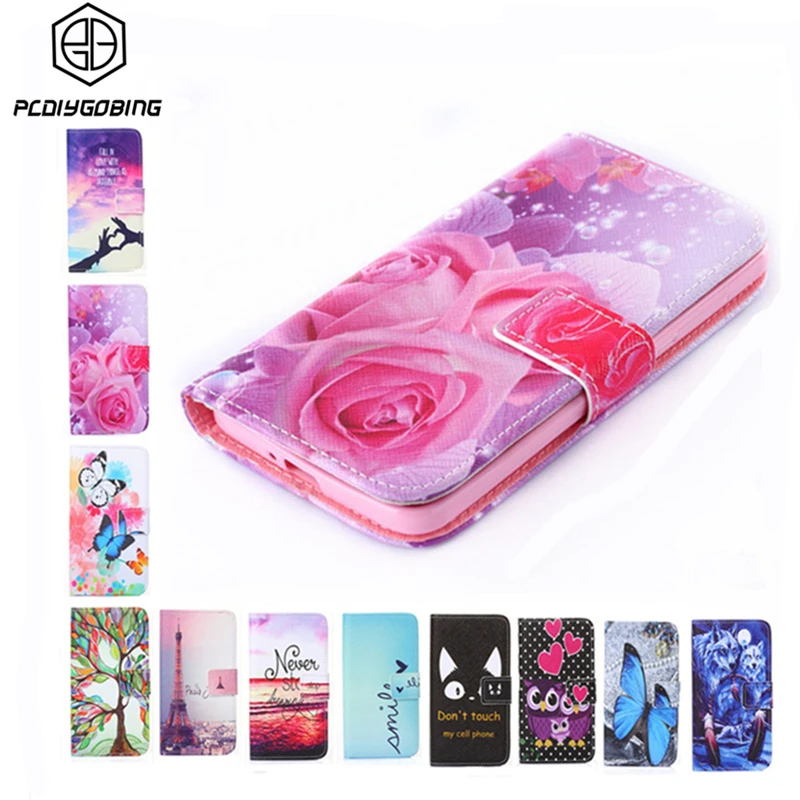 

New Wallet Style Colour Rose Flower Tower Pattern Full Cover Top Flip Painting PU Leather Case For Lenovo Vibe Shot Z90