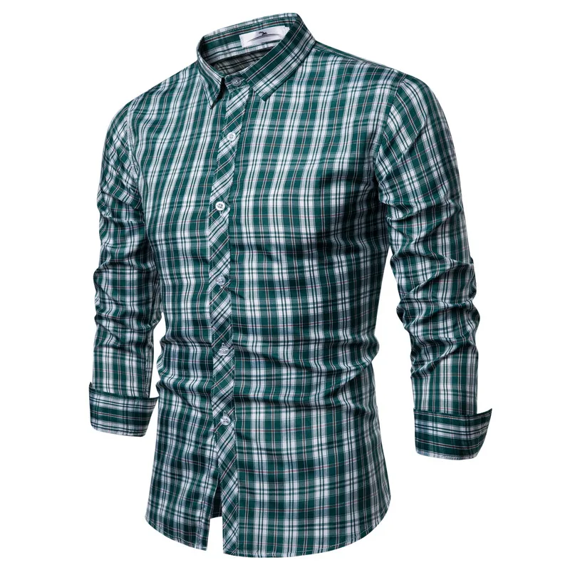 Drop Shipping Men Plaid Shirt Long Sleeve Cotton Shirts 2019 Fashion Regular Casual Red Checkered Chemise Homme Man Clothes Drop Shipping Men Plaid Shirt Long Sleeve Cotton Shirts 2019 Fashion Regular Casual Red Checkered Chemise Homme Man Clothes