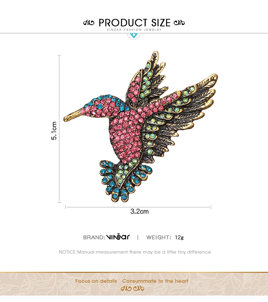 Vintage Rhinestone Brooch Bird (8)