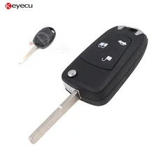Keyecu Modified Flip Remote Key Shell Case Fob 3 Button for Ford C-Max Festiva Focus Galaxy Mondeo S-Max 2004+ with HU101
