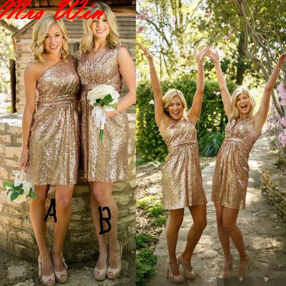2017 Pink Rose Gold Bridesmaid Dresses Honor Of Maid Formal Gown Party Guest Backless Sequins Dress | Свадьбы и торжества