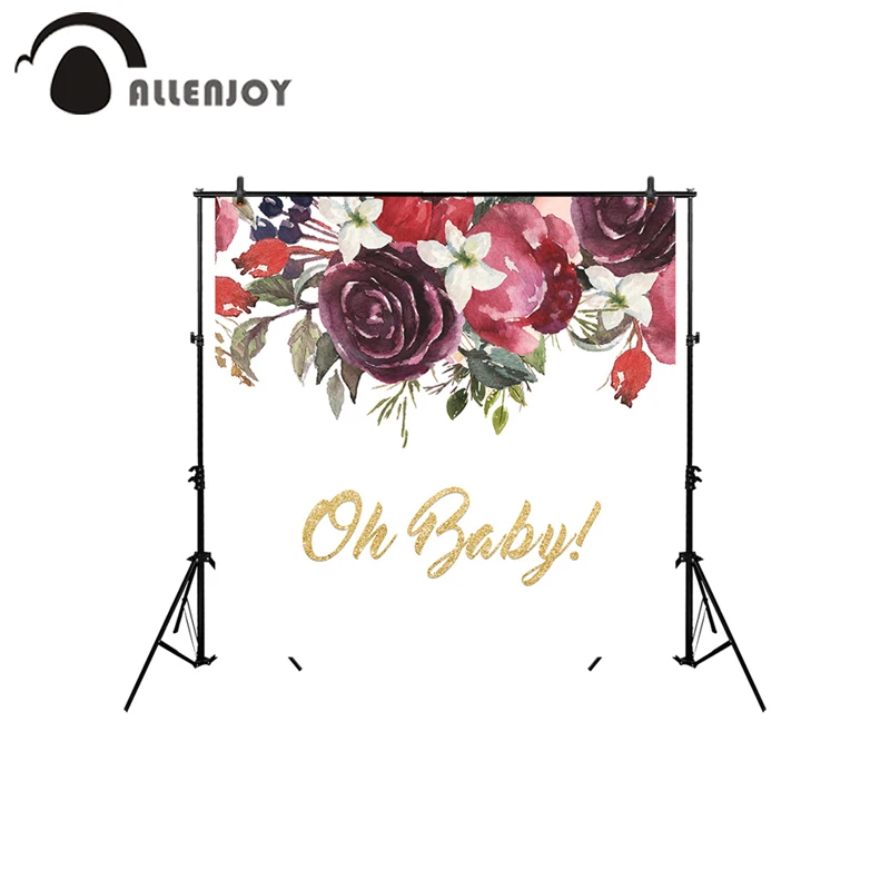 Allenjoy Wallpapers Backdrop Golden Artistic Watercolor Rose