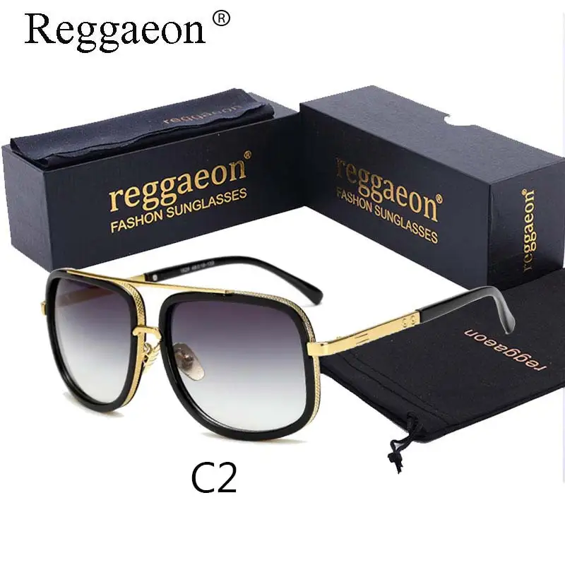 

New Brand men women designer Large frame sunglasses Double Beam steampunk sunglasses Square Sunglasses gray