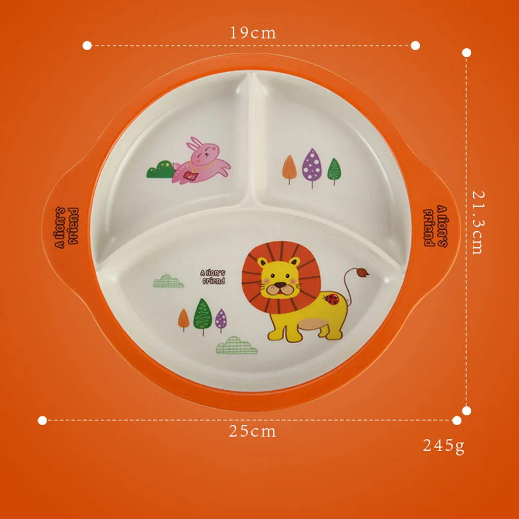 Бамбуковое волокно детская тарелка с мультяшками охраны окружающей среды детские столовые приборы Кормление столовая посуда для малышей набор посуды для детей