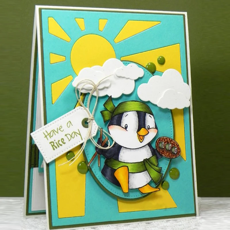 

Gourmets Penguin Have a Rice Day Clear Stamps for DIY Scrapbooking Craft Making Decor Transparent Stempels New2018 Silicone Seal