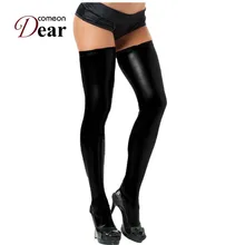 Comeondear/ новое поступление, кожаные высокие Гольфы с двумя цветами, чулки для женщин RB7371, модные сексуальные чулки