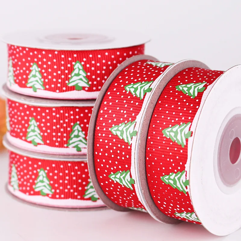 10y/rolls 2cm Printed Grosgrain Ribbons For Xmas Hair Bow Wrapping DIY Trim Ribbon Sewing Craft Decoration Materials LX827 | Дом и сад