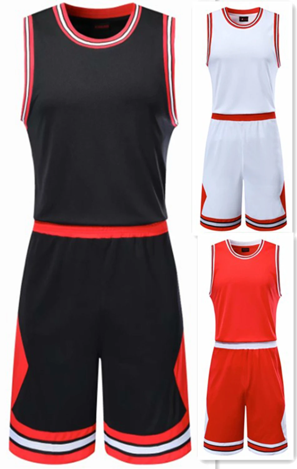 Men's Sleeveless basketball jerseys adult blank basketball sets male