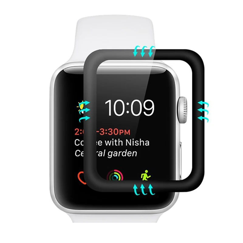 Закаленное стекло 5D с полным покрытием для iWatch 42 мм 38 защитная пленка Apple Watch серии