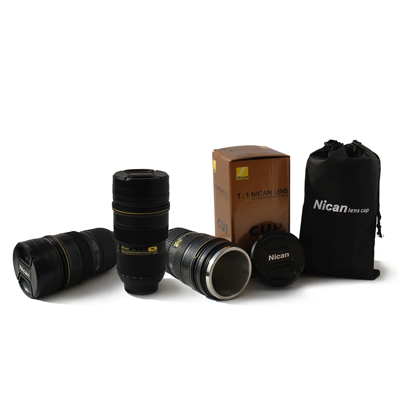 

Creative Stainless Steel SLR Simulation Coffee Cup Camera Coffee Lens 400ml 500ml Mug Cup scale Thermal Mug Creative Gift