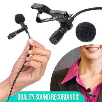 

3.5mm Jack Mini Wired Microphones Audio Accessories 360 Degree Rotatable Clip Wired Portable Condenser for Smart Phones