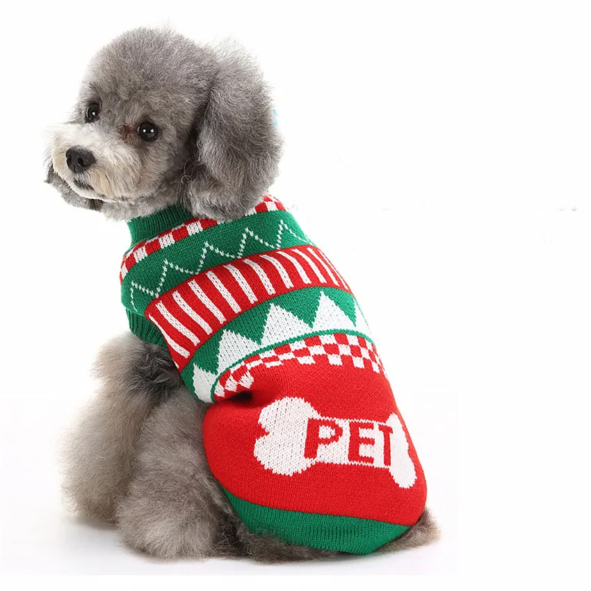 New Qualified Puppy Clothing Warm Clothes Winter Christmas Sweater Knitwear Dog Sweater Knitted
