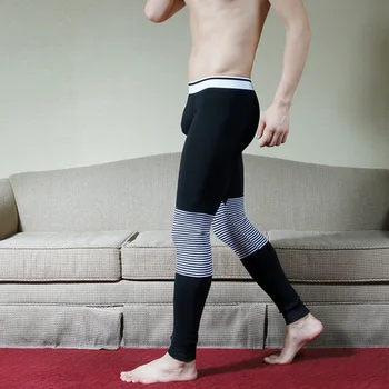 

sexy patchwork striped long johns pants colorful cotton lucky johns underwear good quality thermal underwear leggings