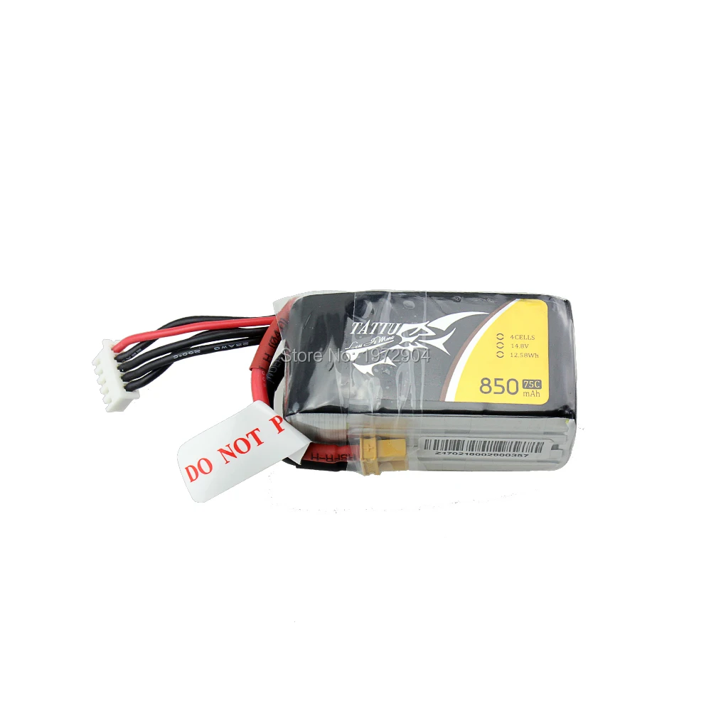 Литий-полимерный аккумулятор tattu 4S 850mAh 14,8 V 75C Lipo аккумулятор с разъемом XT30