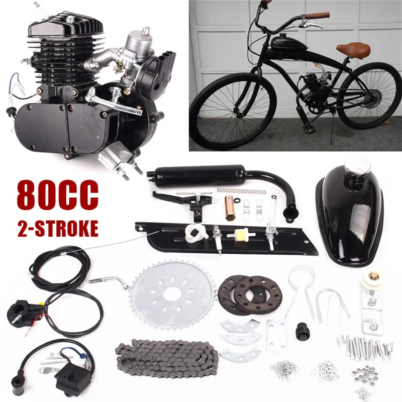 

New 80cc 2-Stroke Bicycle Motorized Bicycle Gasoline Engine Motor Kit DIY Motorized Bike Petrol Gas Motor Engine Kit Set #253455