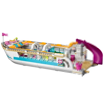 

10172 618pcs Dolphin Cruiser Yacht Club Cruise Vessel Ship 41015 Building Block Bela Brick suitable blocks Girl Friends