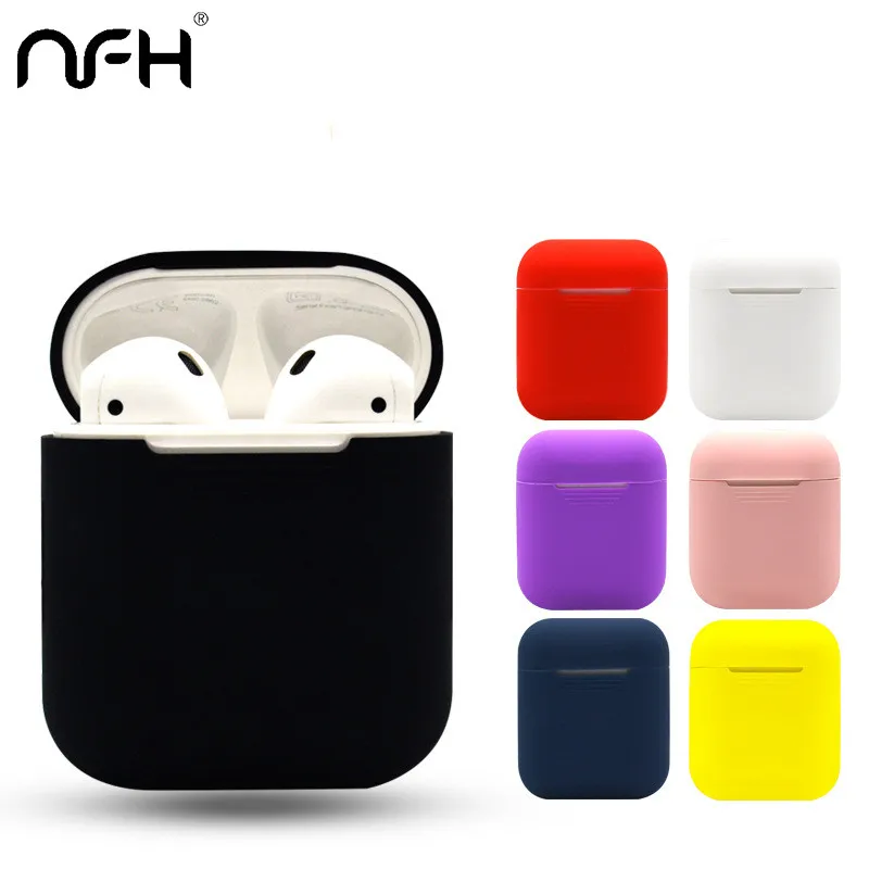 

Soft Silicone Case For Airpods On Air Pods Shockproof Earphone Protective Cover Waterproof Headset Accessories 20 colors
