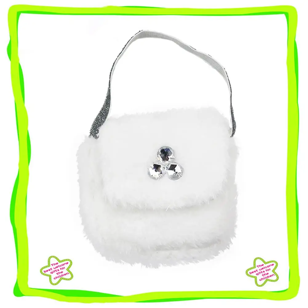 

Doll accessories backpack for 18 Inch Girl Doll White Plush Handbag for bebe reborn dolls newborn doll toys for girls