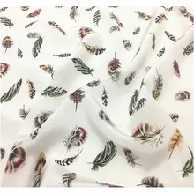 Bunte Feder Neue Bedruckter Seide Crepe De Chine Stoff Für Seidenkleid