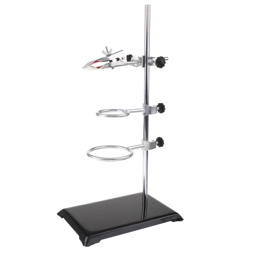 Iron Chemistry Experiment Beaker Tube Clamp Loop +Tripod Stand Lab Supplies