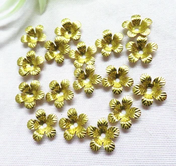 

500pcs/lot 11mm brass flower filigree wrap end beads findings