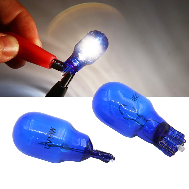 

LYMOYO 2pcs car T15 W16W 12V 16W 5000k Sidelight car bulb halogen lamp warning lights auto Natural Glass Blue Super warm White