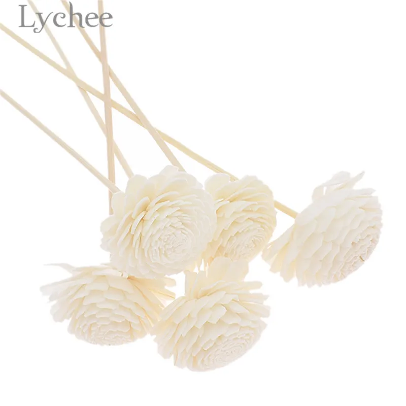 Lychee 5 шт. ромашка цветок из ротанга тростник ароматизатор диффузор не-огонь Замена заправка палочки для дома гостиная ароматические благовония