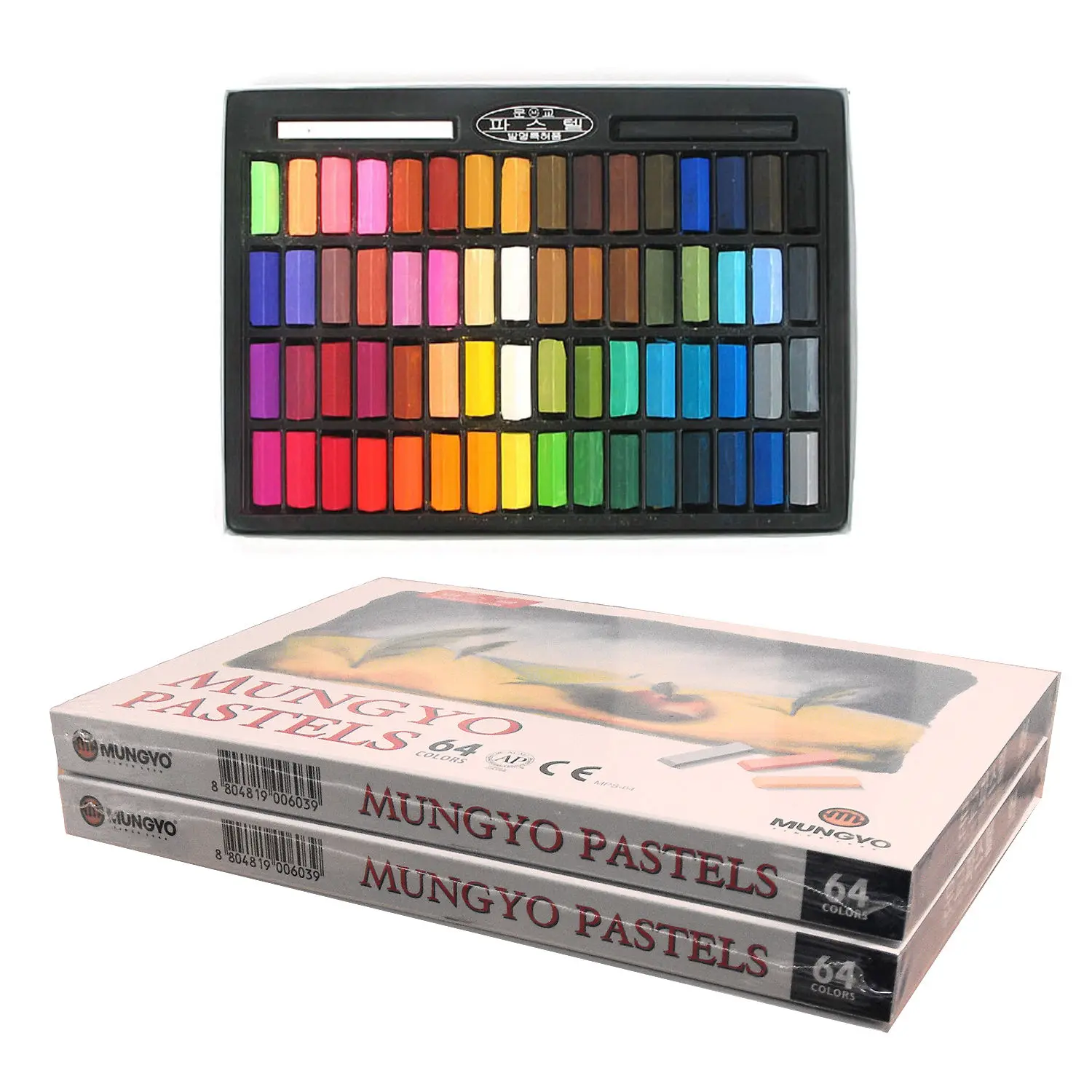 

Mungyo Non-toxic 64 Colors Square Chalk Soft Pastels 2 set