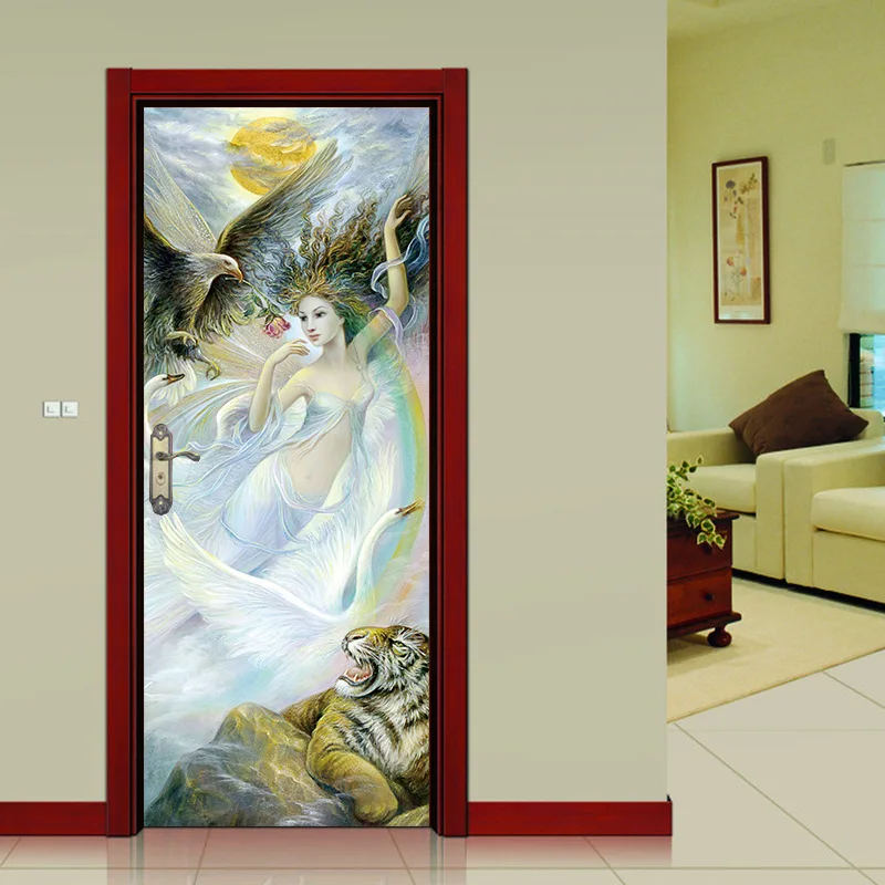 Nm18 الجمال النمر النسر بجعة نمط الحديثة الإبداعية الباب الديكور اللوحة المعيشة غرفة نوم الجدار ملصق 2 قطعة/المجموعة Nm18 الجمال النمر النسر بجعة نمط الحديثة الإبداعية الباب الديكور اللوحة المعيشة غرفة نوم الجدار ملصق 2 قطعة/المجموعة