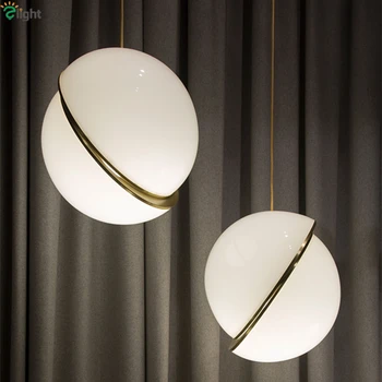 

New Arrivals Lee Broom Mini Screscent Led Pendant Lights Noridc Creative Round Moon Brass Suspension Light For Restaurant