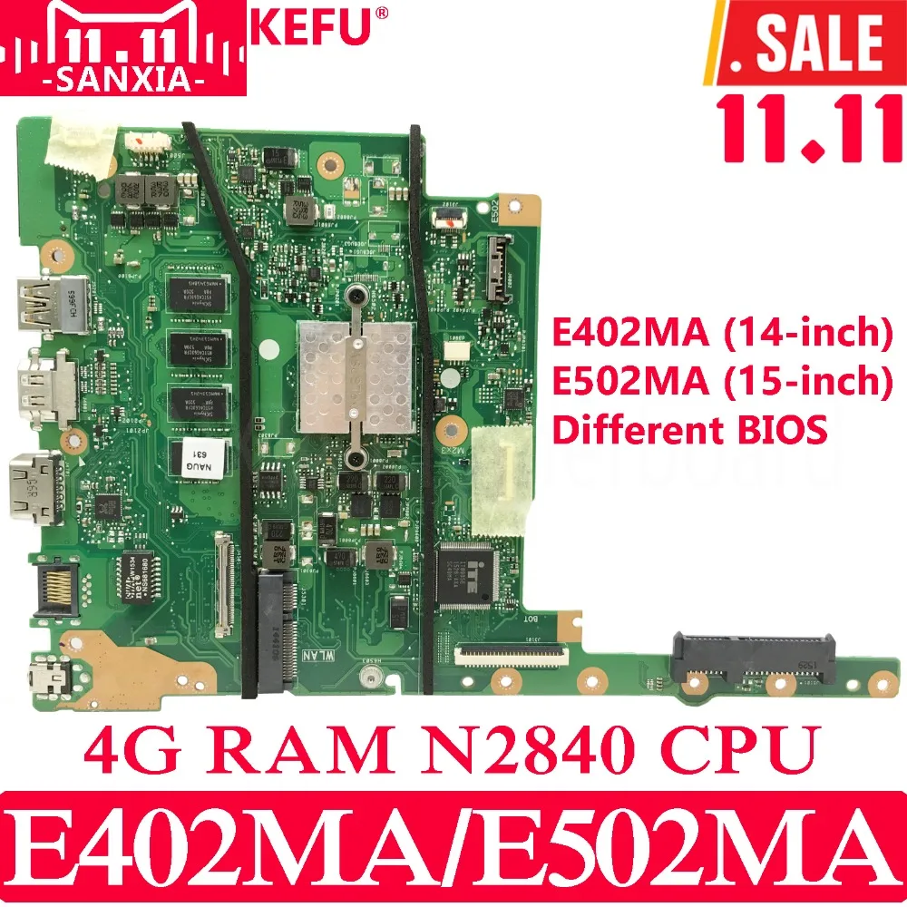 KEFU E402MA E502MA Laptop motherboard for ASUS E402MA E502MA E402M E502M E402 E502 Test original mainboard 4G RAM N2840 KEFU E402MA E502MA Laptop motherboard for ASUS E402MA E502MA E402M E502M E402 E502 Test original mainboard 4G RAM N2840