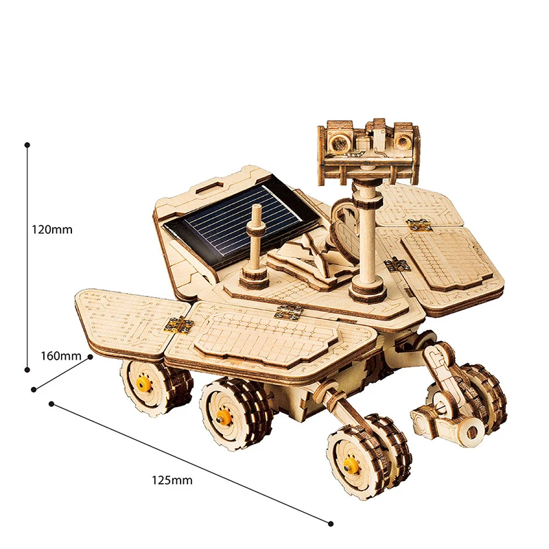 ROKR DIY подвижные Spirit Rover ИГРУШКИ на солнечной энергии 3D деревянная головоломка Сборная модель Строительный набор игрушки для детей и взрослых LS503