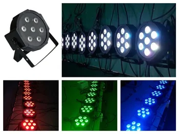 

20pcs/Lot, Flat LED par 7x4W RGBW / RGBA Slim LED Par Can Light mini DJ Stage Lights Disco Club Bar rgbw led par64 china cheap