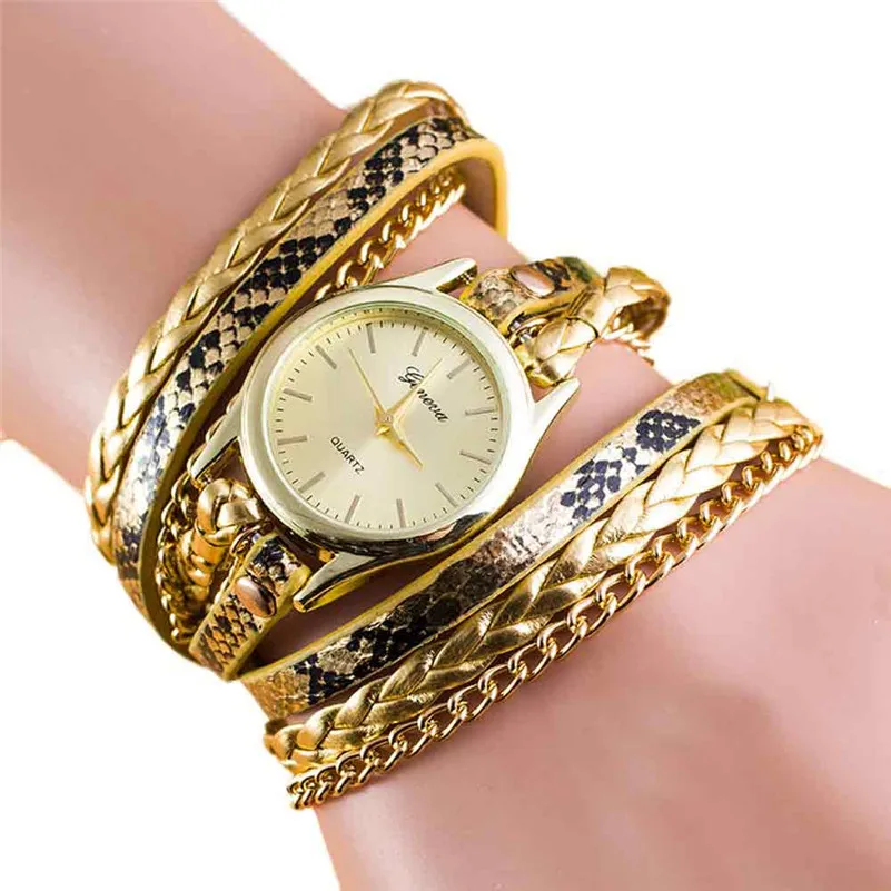 New Fashion Women's watches casual watches Around Bracelet Watch Synthetic Leather Chain Watch Clocks Female Reloj mujer M11 (8)