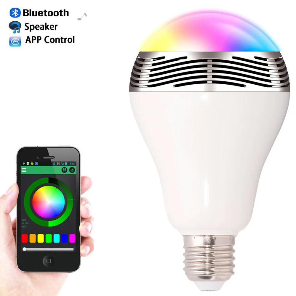 Speaker bluetooth E27 LED RGB Licht Muziek Gloeilamp Kleur Veranderende