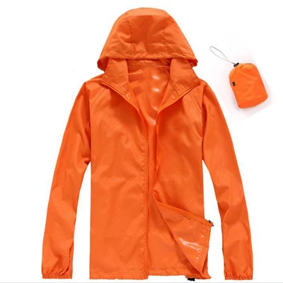 Новинка, мужские быстросохнущие куртки, женские пальто, ультра-светильник, Повседневная ветровка, водонепроницаемая, ветрозащитная, брендовая одежда, SEA211 - Цвет: Orange