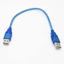Mayitr 1pc Portable Blue Cables USB 2.0 Type A Male to USB Male Adapter Data Extension Cable Cord 30cm leory 30cm usb 2 0 a male to mini usb b 5pin male data cable cord adapter converter power cable charger for arduino camera