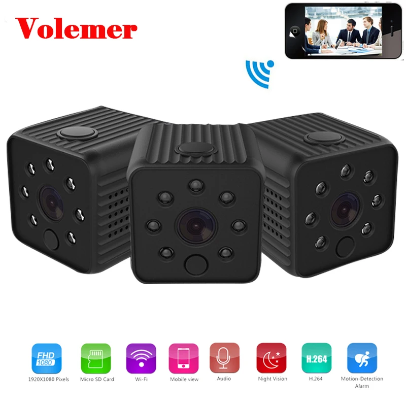 

Volemer Wireless IP Micro Camera 1080P Night Version Motion Sensor DV camcorder Small Wifi Digital camera Portable Mini Kamera