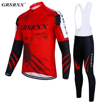

GRSRXX Brand Long Sleeve Cycling Clothing Set Mountian Bicycle Cycling Jersey Racing Bike Cycling Clothes With 3D Gel Pad Pants