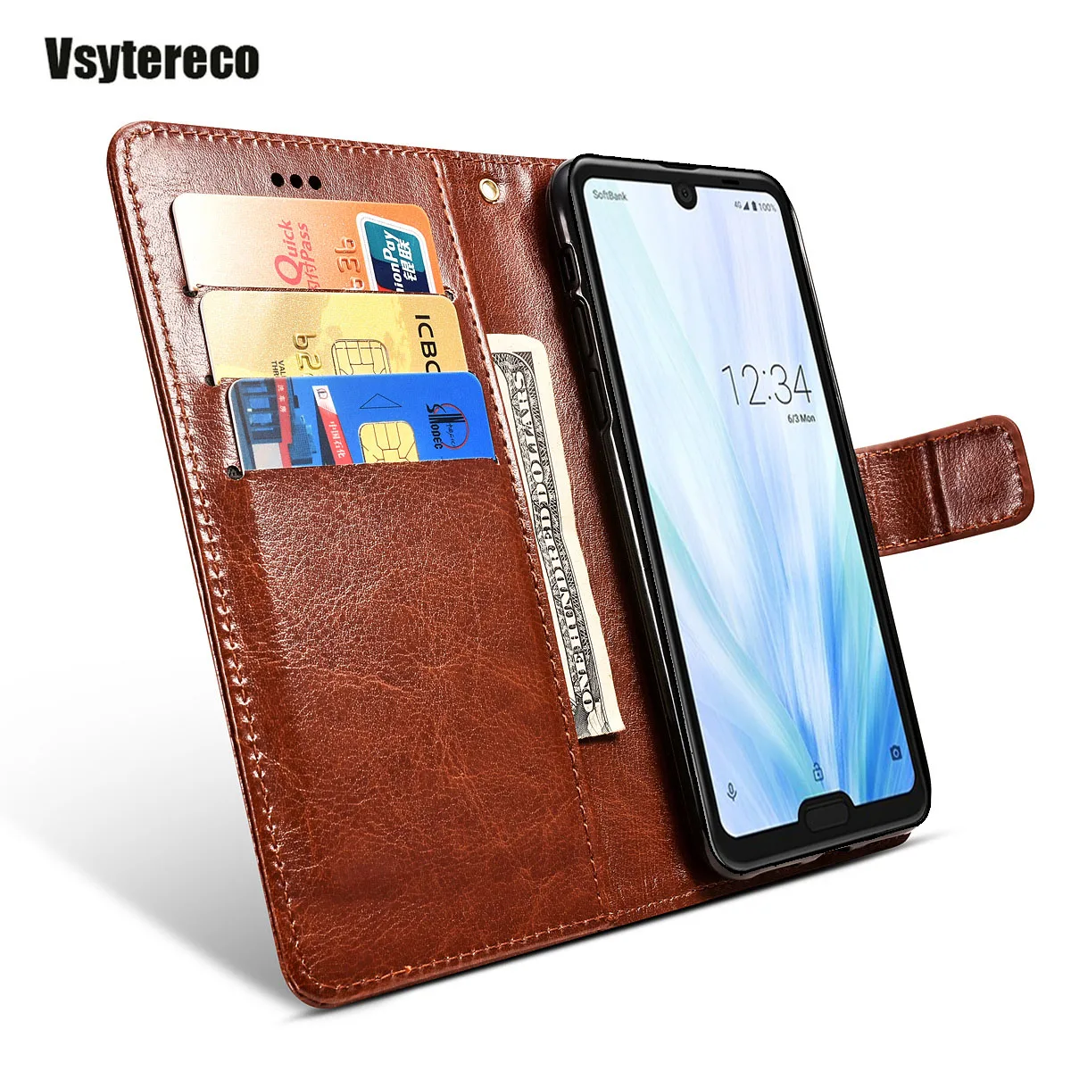 

For Sharp Aquos R3 Case Flip 6.2 inch Luxury PU Leather Wallet Magnetic Cover Case For Sharp Aquos R3 R 3 Protective Phone Bags