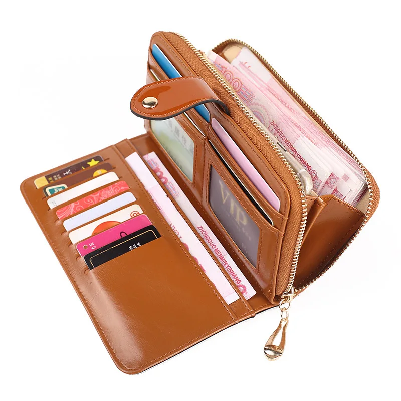 

1 Wallet female long 2019 new Korean version Xia Bai take a bag girl's hand women's zipper bag Lingge geometry wallet