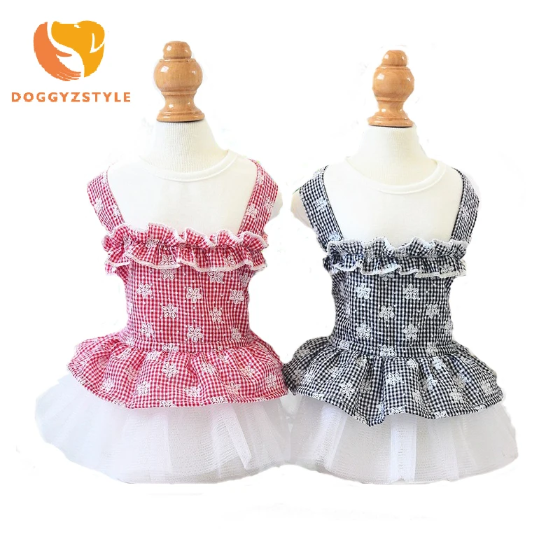 

Dog Dress Plaid Mesh Suspender Skirt Spring and Summer Pet Princess Tutu Teddy Chihuahua French Bulldog Skirt New Cat Clothes