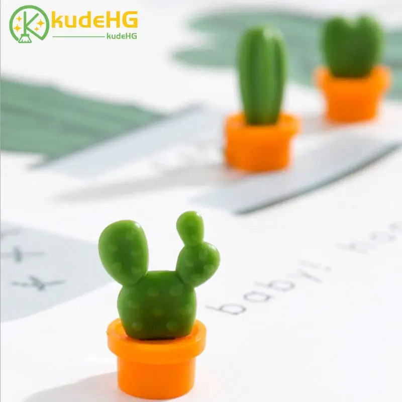 

6PCs/Set Fridge Magnets Cute Cactus Succulent Plant Magnet Button Cactus Refrigerator Message Sticker Magn Home Decoration 23